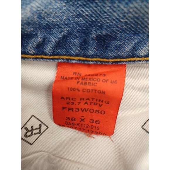 WRANGLER FR RIGGS WORKWEAR Jeans 38 X 36 FLAME RESISTANT DISTRESSED Destroyed - Picture 9 of 10